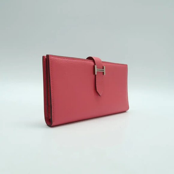 HERMES Bearn Pink Leather Wallet 900-041725 - Picture 3 of 12